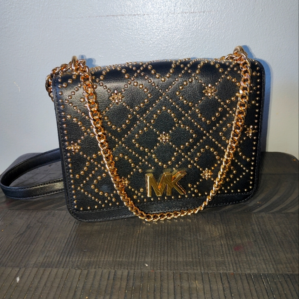 Michael Kors $498 Istanbul Mott Large Chain Leather Shoulder Bag